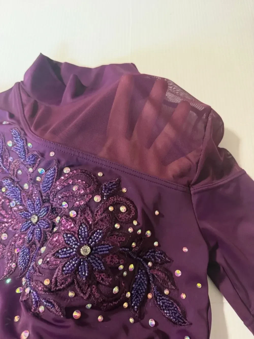 WEISSMAN contemporary Dance Costume purple 2 piece MT10998 mesh custom MA adult